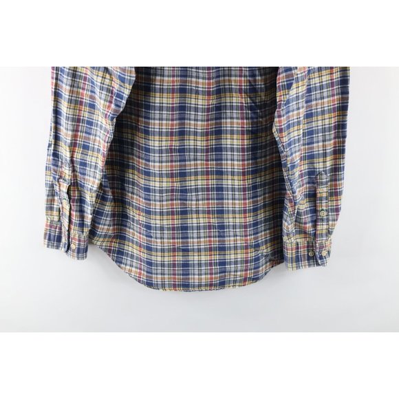 Vintage 90s Tommy Hilfiger Mens Medium India Madras Plaid Collared Button Shirt - Picture 8 of 8